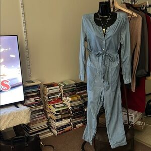 Light Blue Button-Up Jumpsuit Size Medium